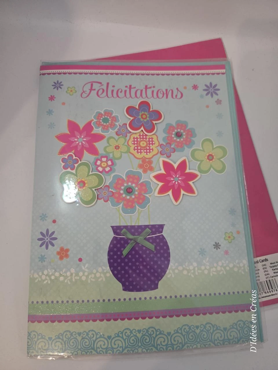 Lot de 2 grandes cartes de vœux / anniversaire